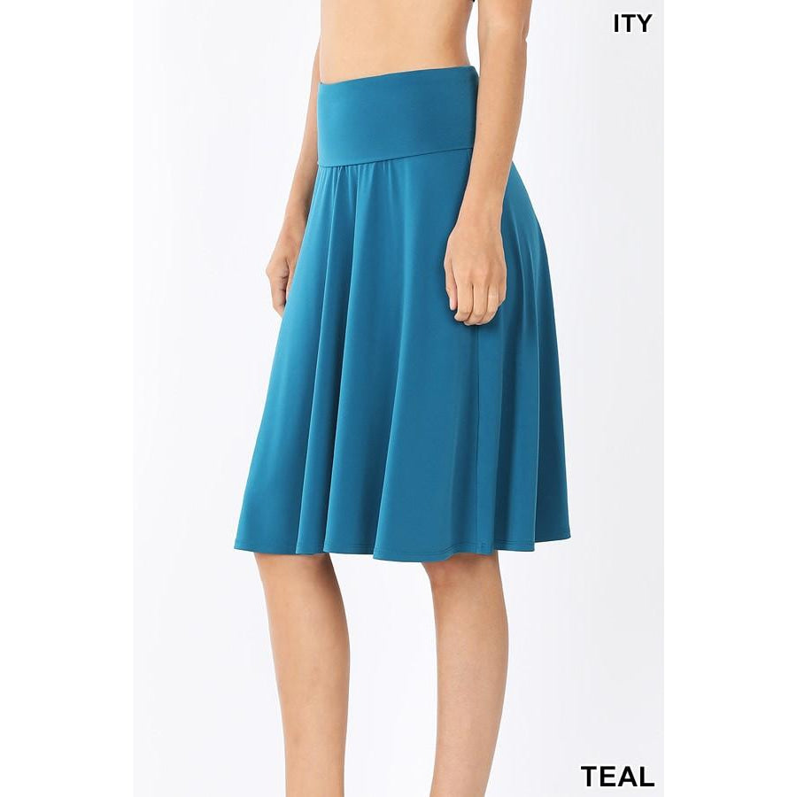 NEW! A-Line Flared Skirt with Fold Over Waist Band Skirts