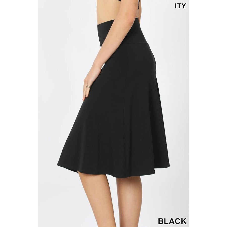 NEW! A-Line Flared Skirt with Fold Over Waist Band Skirts