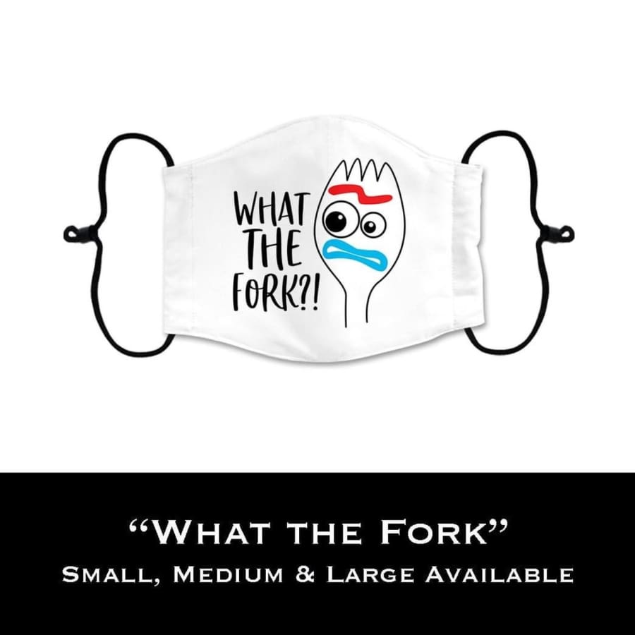 Coming Soon! NEW PRINTS! ADULT Custom Design Face Masks with filter pocket What The Fork / Adult Medium Face Cover