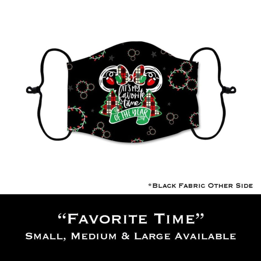 Coming Soon! NEW PRINTS! ADULT Custom Design Face Masks with filter pocket Favourite Time / Adult Medium Face Cover