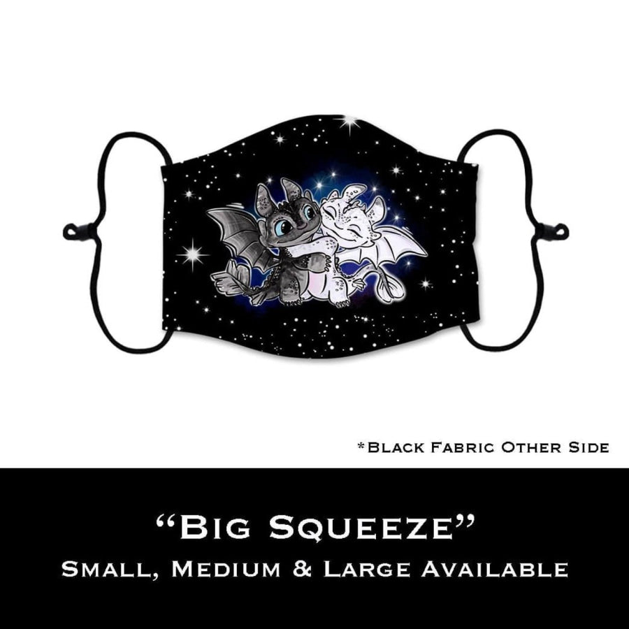 Coming Soon! NEW PRINTS! ADULT Custom Design Face Masks with filter pocket Big Squeeze / Adult Large Face Cover