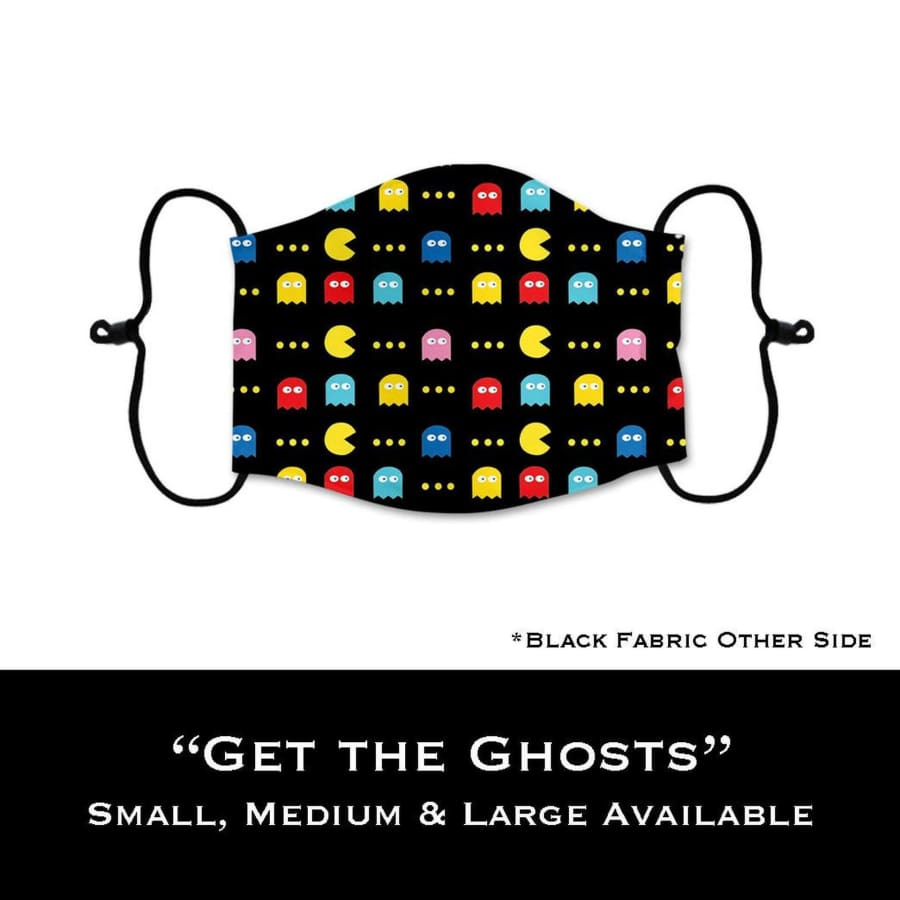 Coming Soon! NEW PRINTS! ADULT Custom Design Face Masks with filter pocket Get The Ghosts / Adult Medium Face Cover