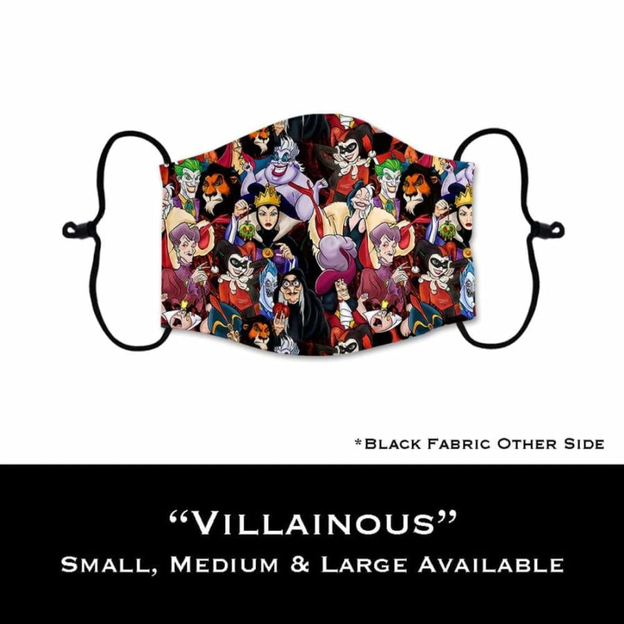Coming Soon! NEW PRINTS! ADULT Custom Design Face Masks with filter pocket Villainous / Adult Large Face Cover