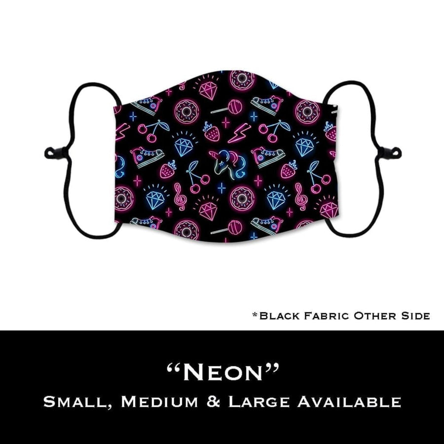 Coming Soon! NEW PRINTS! ADULT Custom Design Face Masks with filter pocket Neon / Adult Medium Face Cover