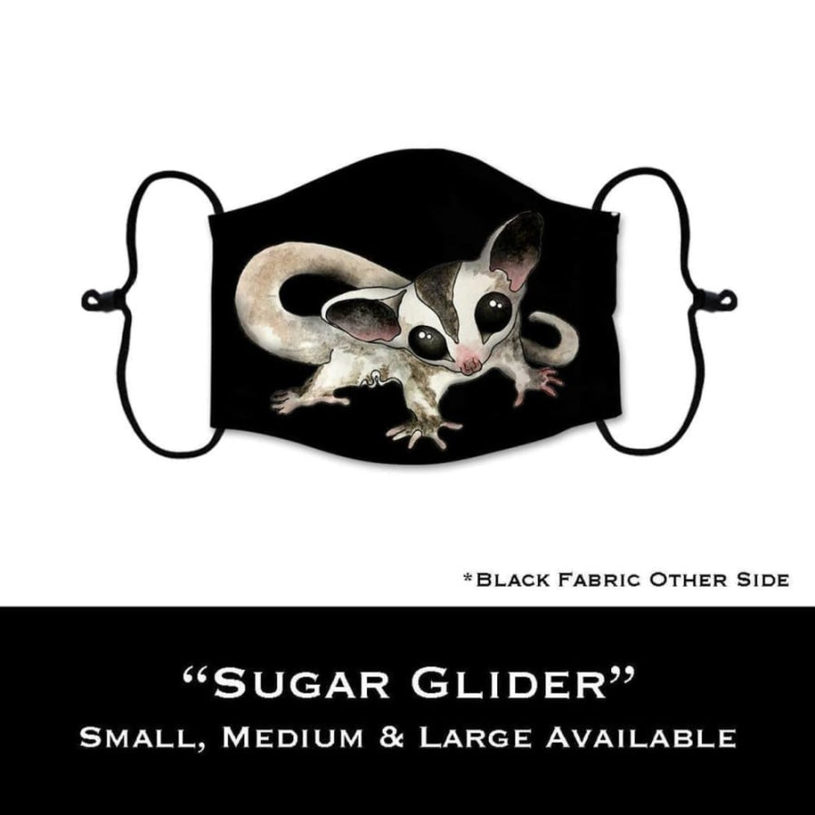 Coming Soon! NEW PRINTS! ADULT Custom Design Face Masks with filter pocket Sugar Glider / Adult Medium Face Cover