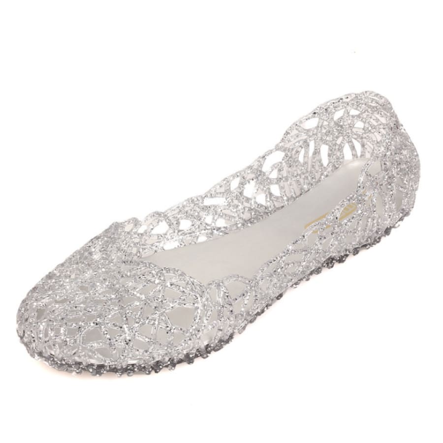 PREORDER Bird Nest Design Jelly Slip On Shoes CLOSES 28 May ETA mid to late June Silver / Eur 36 Shoes