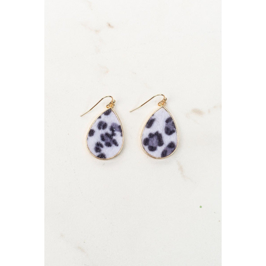 Black and White Leopard Drop Earrings Gold Earrings