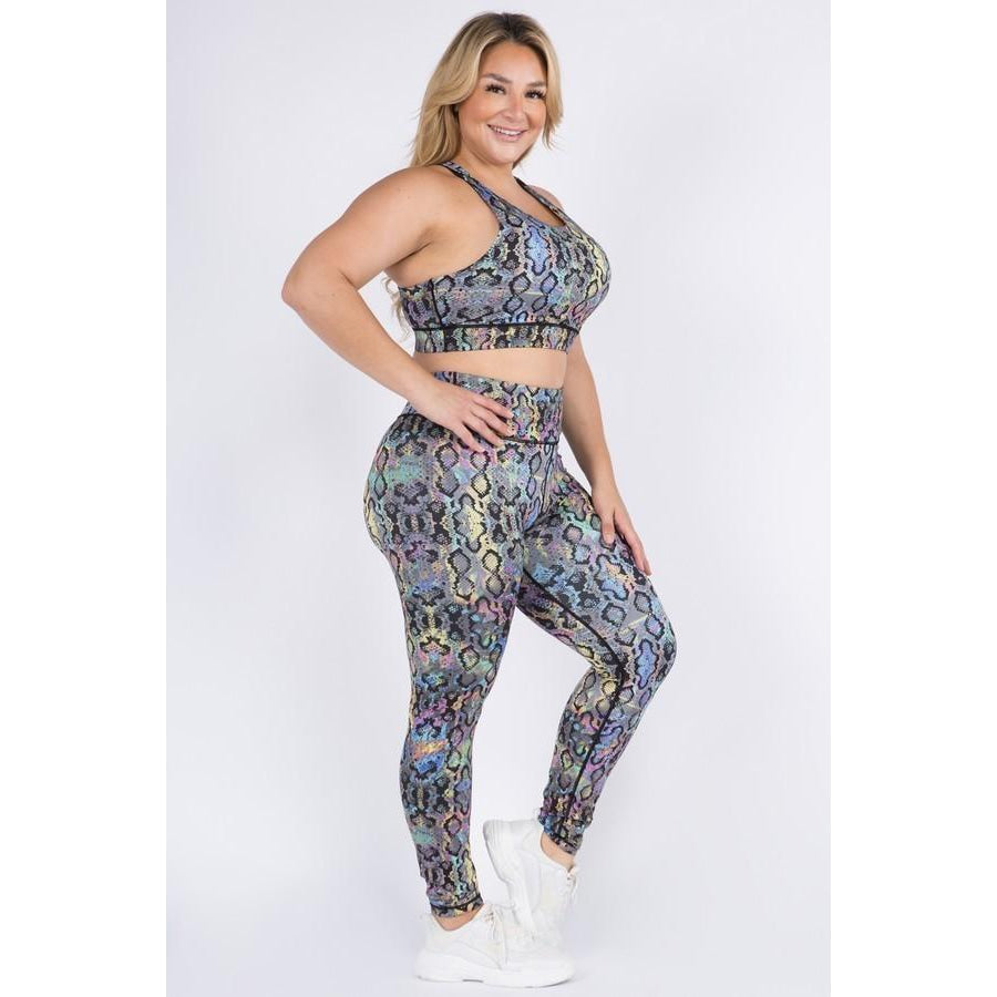 NEW! Iridescent Snake Buttery Soft Sports Crop and Leggings Active Wear