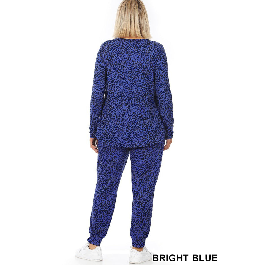 NEW! Buttery Soft Bright Leopard Print Brushed DTY Top and Jogger Set! Tops