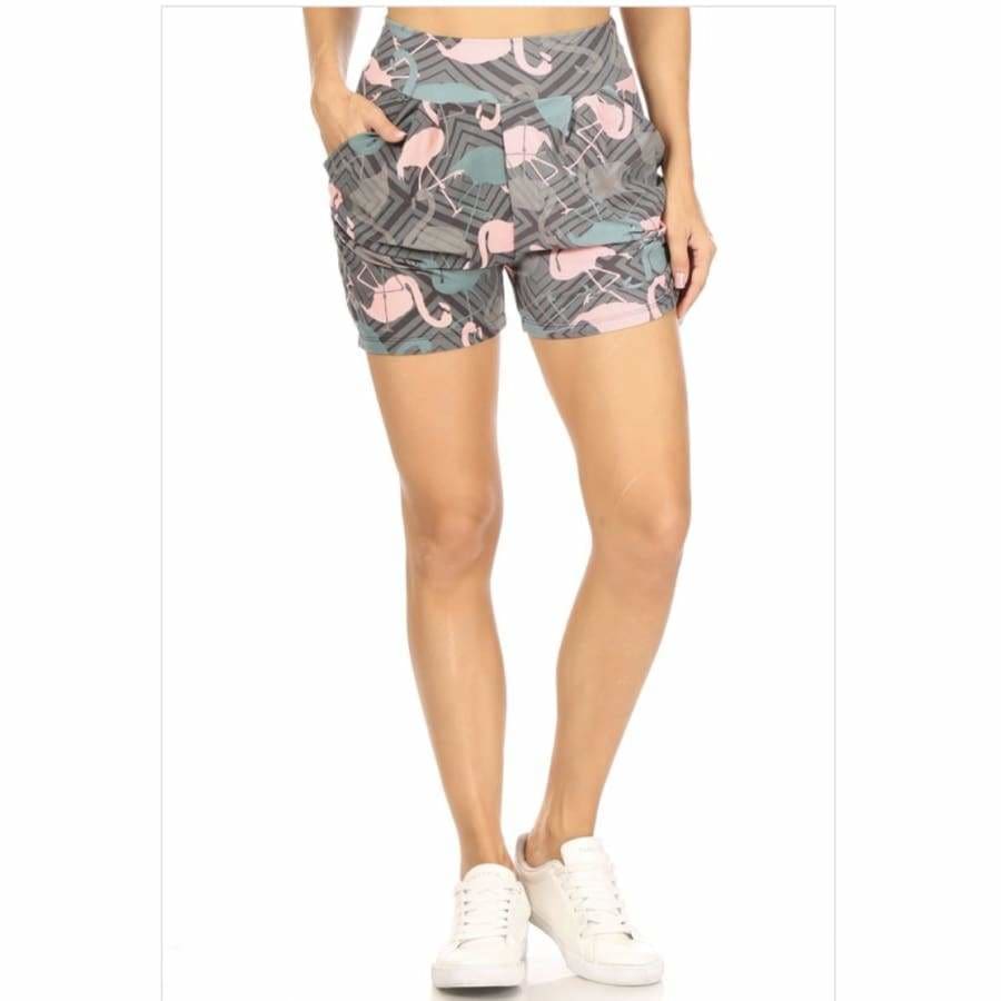 NEW prints added! Buttery Soft High Rise Shorts with Pockets! Flamingo Geo / S Shorts