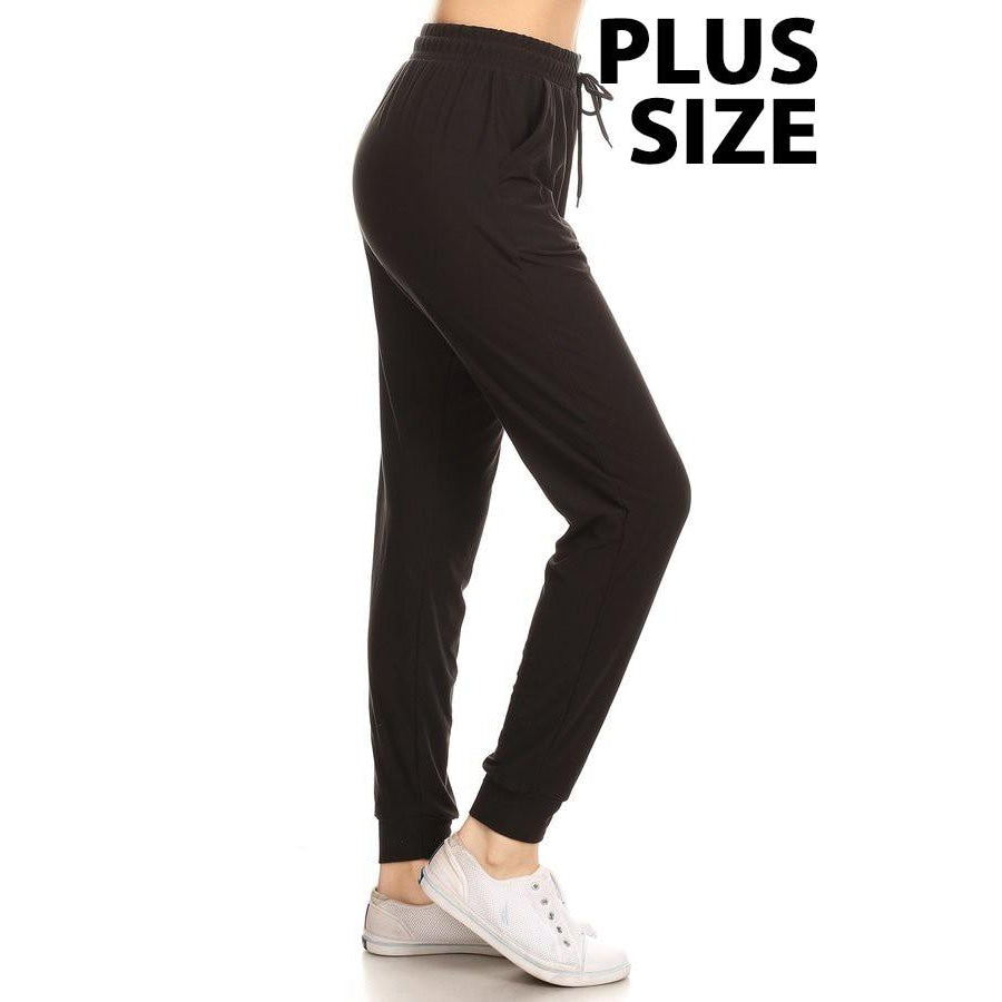 NEW ARRIVAL! Buttery Soft Solid and Printed Joggers! Black / 1XL