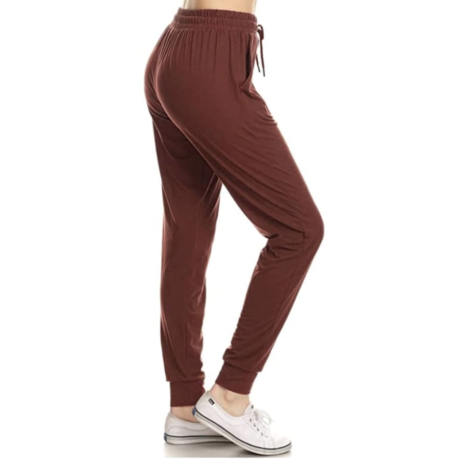 NEW ARRIVALS! Buttery Soft Solid and Printed Joggers! Marsala / 1XL Joggers