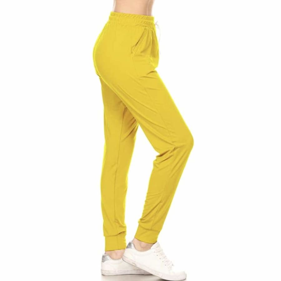 NEW ARRIVALS! Buttery Soft Solid and Printed Joggers! Yellow / 1XL Joggers