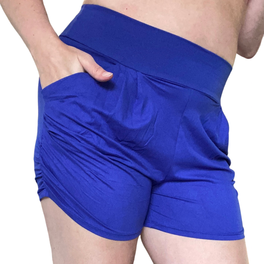 NEW prints and solids added! Buttery Soft Harem Shorts with Pockets! Solid Royal / S Shorts