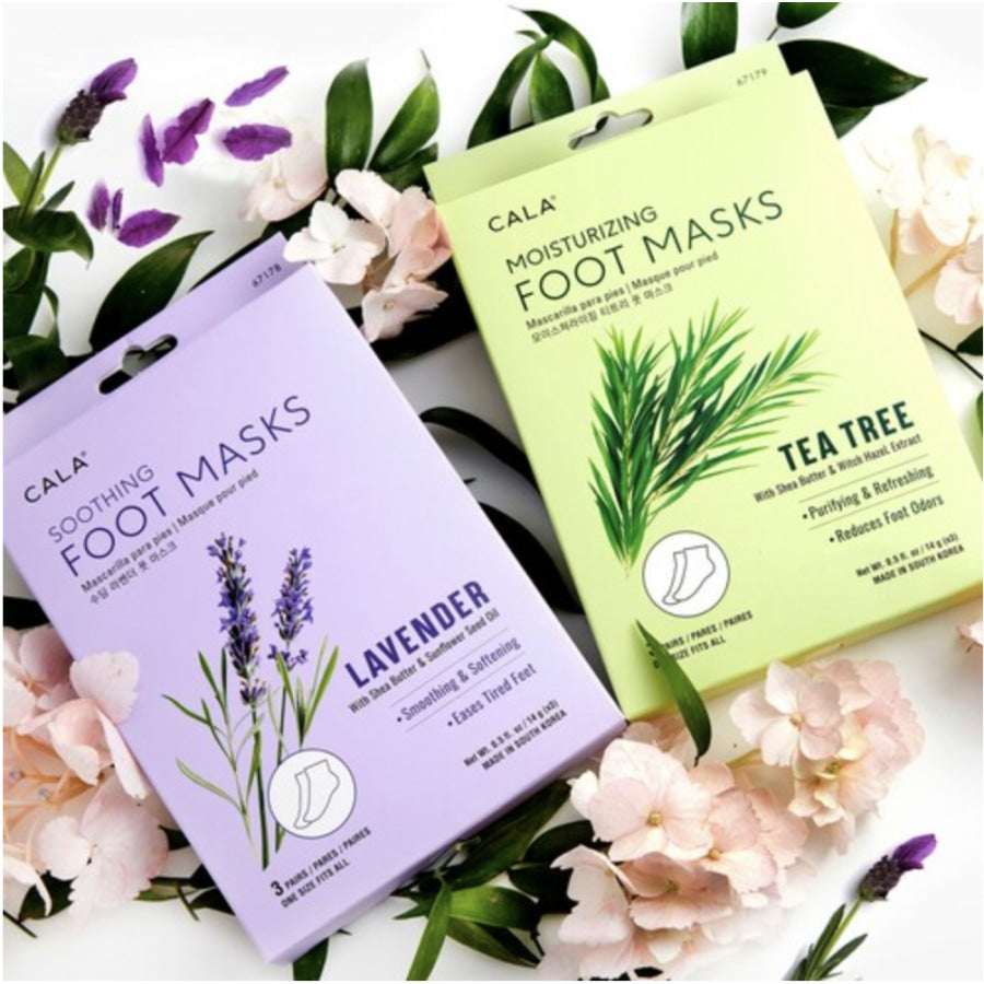 CALA Soothing Foot Masks - Tea Tree or Lavender - Pack of Three Pairs Foot Mask
