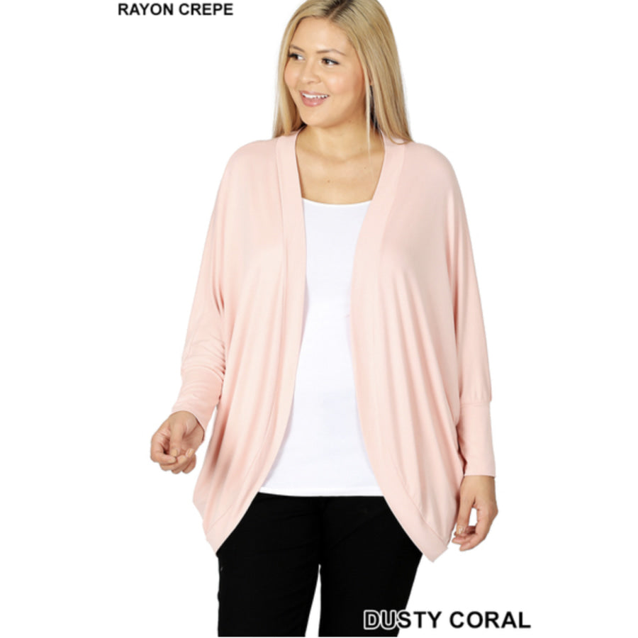 Coming Soon! Rayon Crepe Cocoon Wrap Cardigan (2-3 week ETA) Dusty Coral / 1XL Coverups
