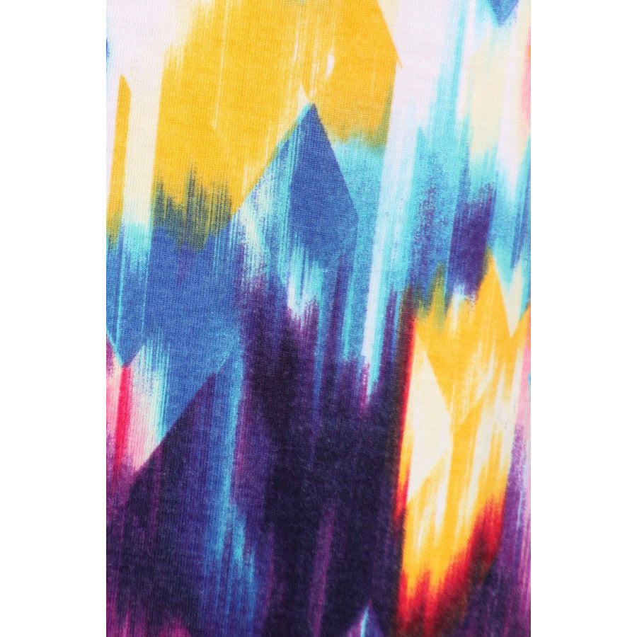 New! Colourful Short Sleeve Round Neck Top with Ruffled Sleeves Tops