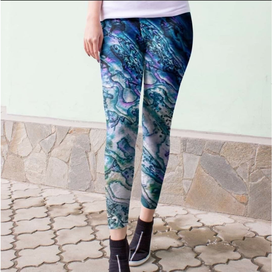 Preorder Custom Abalone Print Leggings in Full and Capri Lengths! ETA early January! OS Leggings