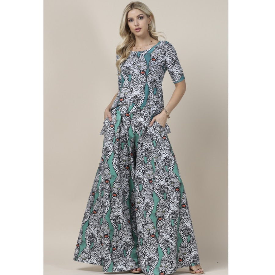New! Custom Animal Print Palazzo Pants with Pockets Palazzo Pants