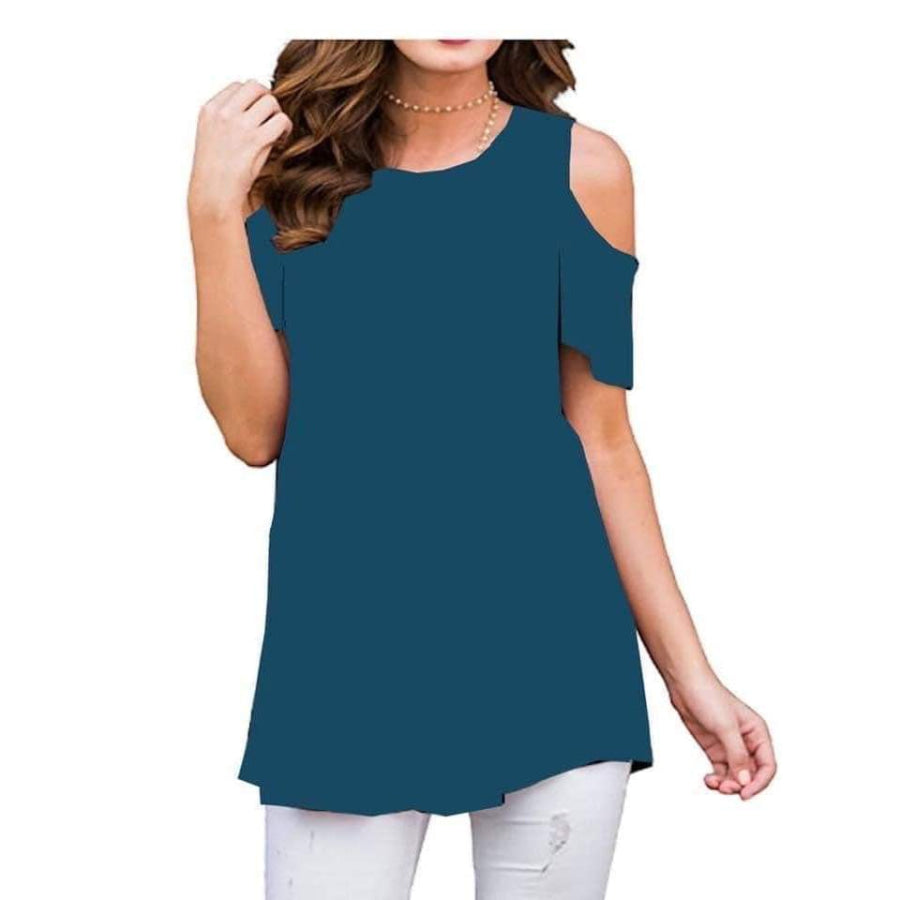 1 Custom Tops Deep Teal Cold Shoulder / M Leggings
