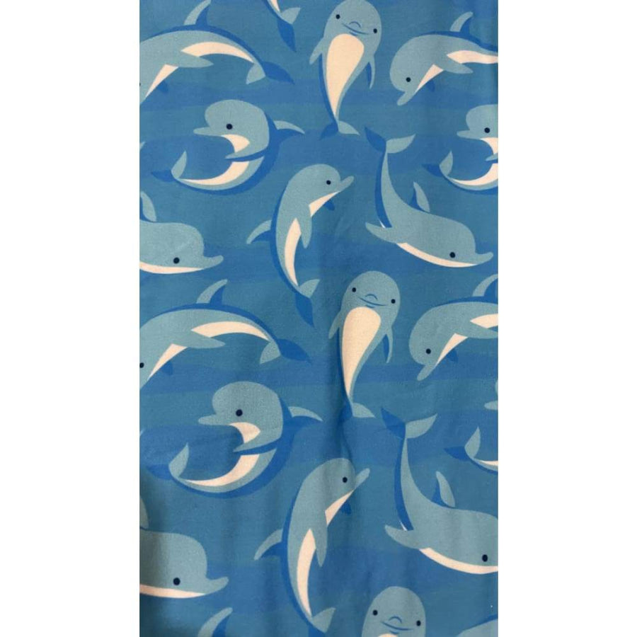 EXTRAS CUSTOM DESIGN LEGGINGS SIZE OS (AU 8-14/16) Blue Dolphins / OS Capri Leggings