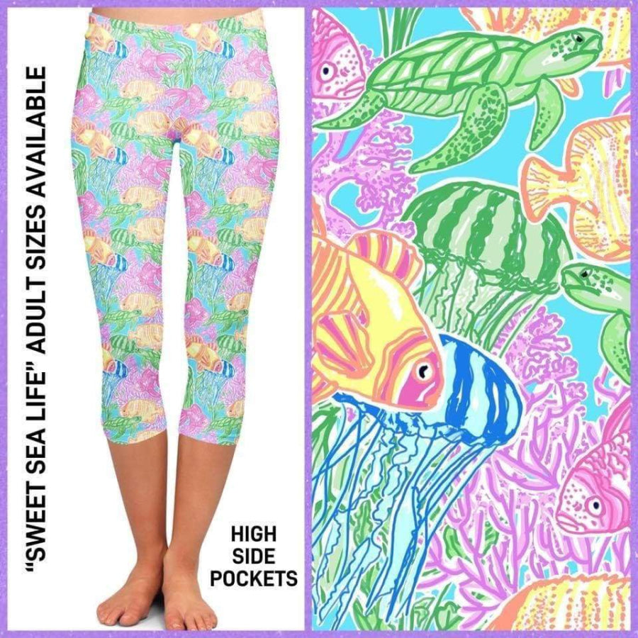 1 Custom Leggings OS Sweet Sea Life / OS Capri Leggings
