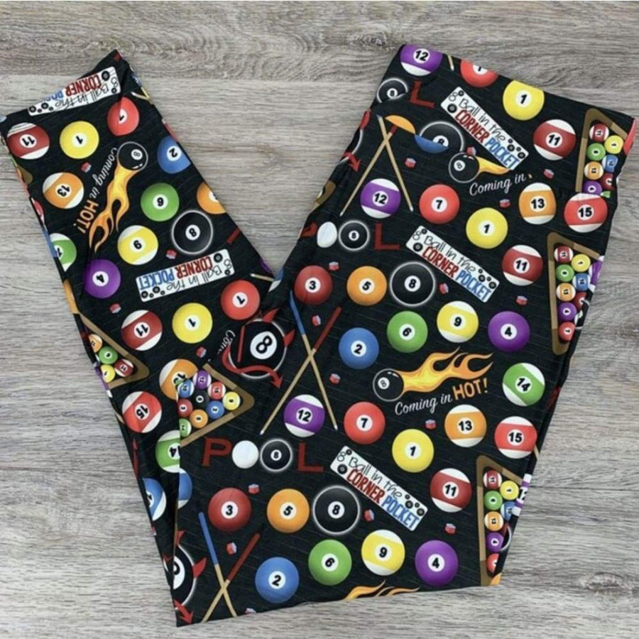 EXTRAS CUSTOM DESIGN LEGGINGS SIZE TC (AU 16-28) Billiards / TC Leggings