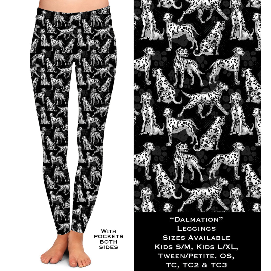 PREORDER Custom Design Leggings / Joggers - Dalmation - Closes 2 May - ETA late July 2022 OS Full Leggings Leggings