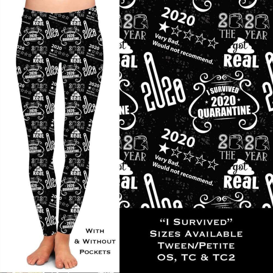 1 Custom Leggings OS I Survived without pockets / OS Leggings