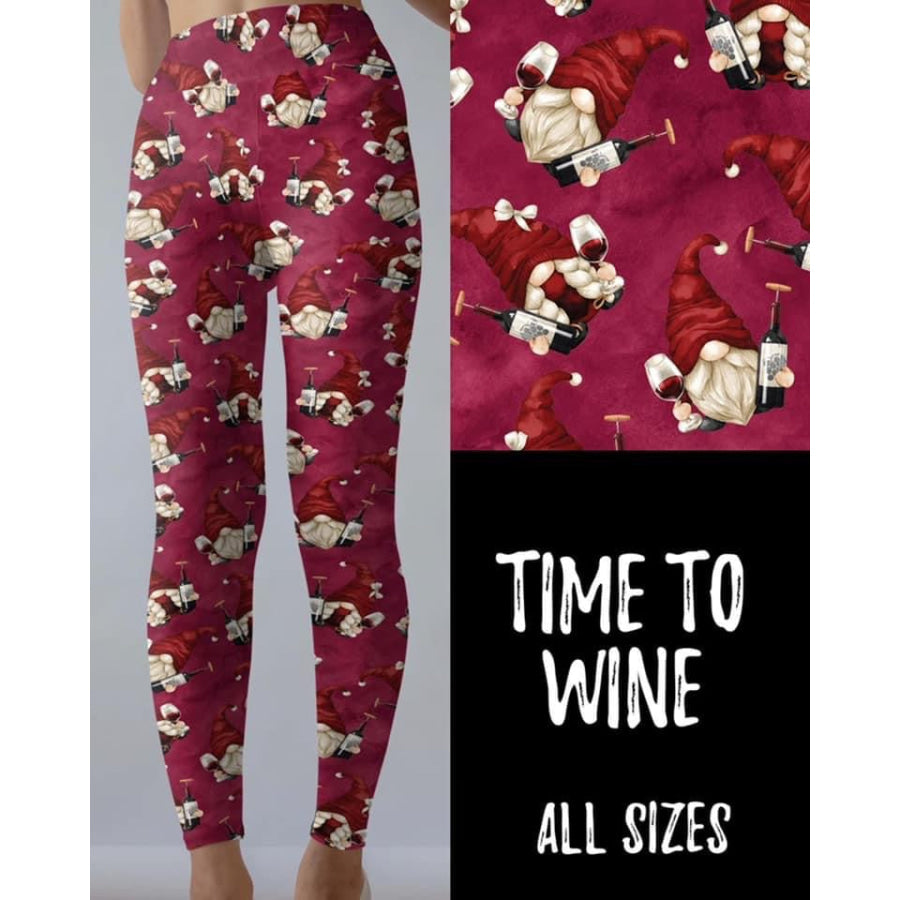 PREORDER Custom Design Leggings / Joggers - Time To Wine - Closes 6 Feb - ETA late April OS / Leggings Leggings