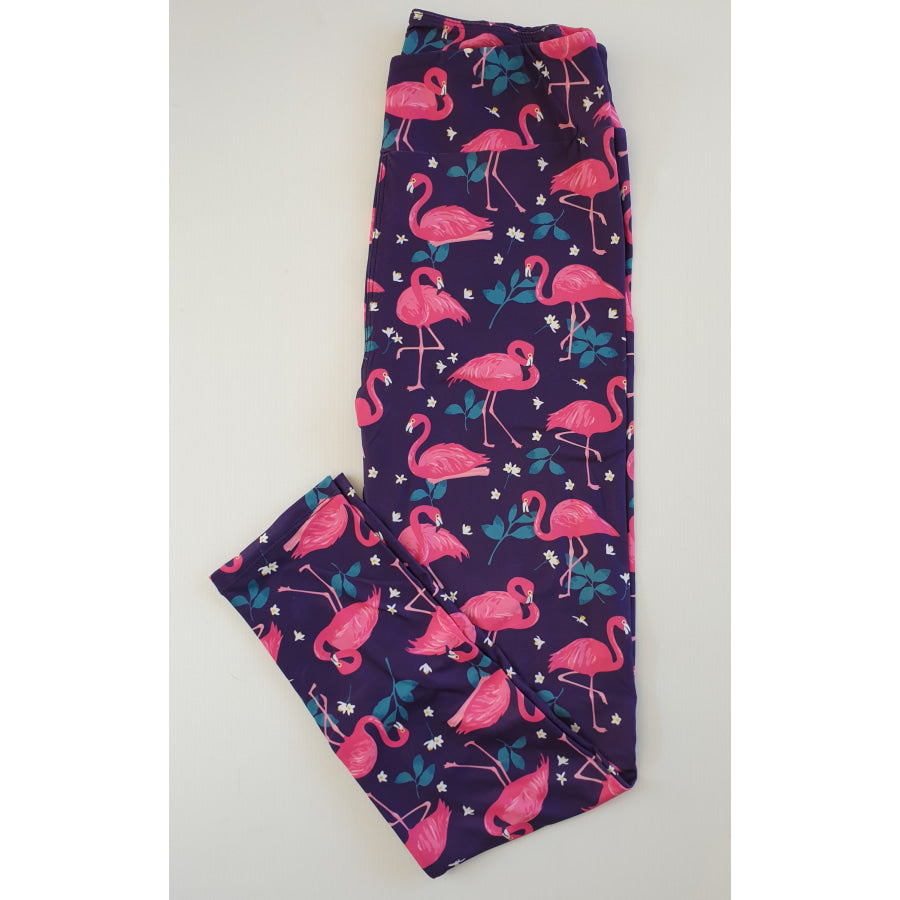 Custom Design Leggings - Spring Flamingos Spring Flamingos / OS Leggings