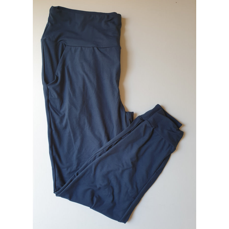 Custom Design Yoga Waist Joggers - Solid Navy OS Yoga Joggers