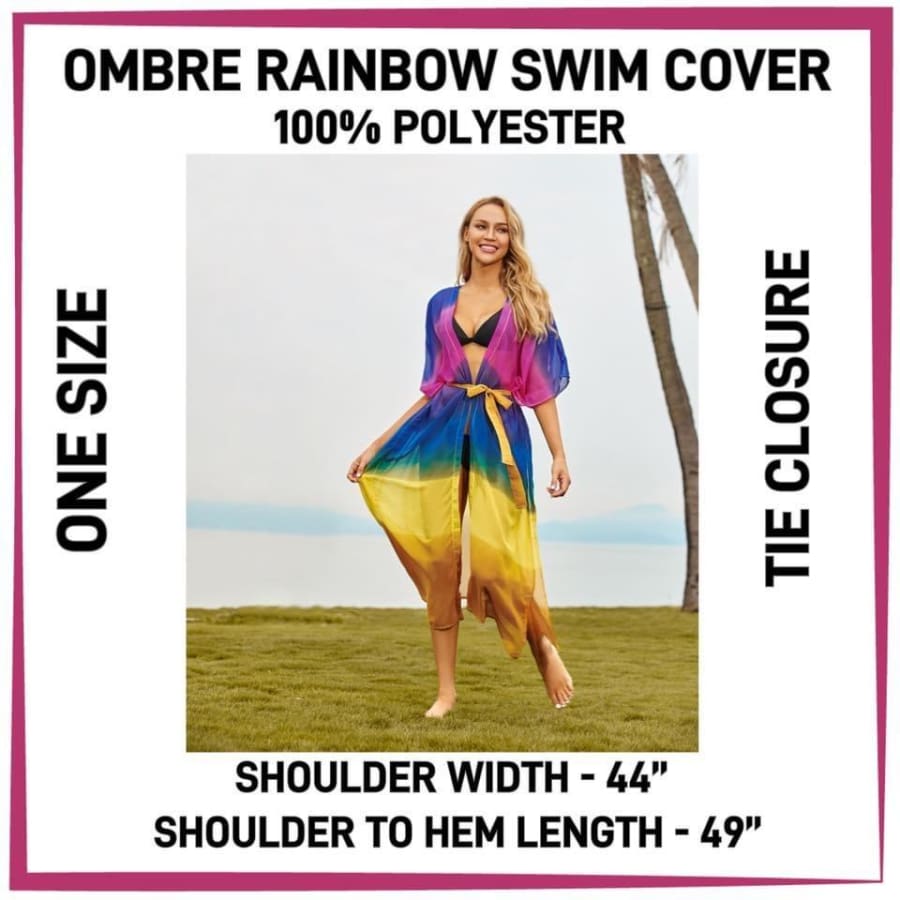 PREORDER Custom Swim Covers Closes 6 April ETA early June Ombre Rainbow / One Size Fits Most Coverup