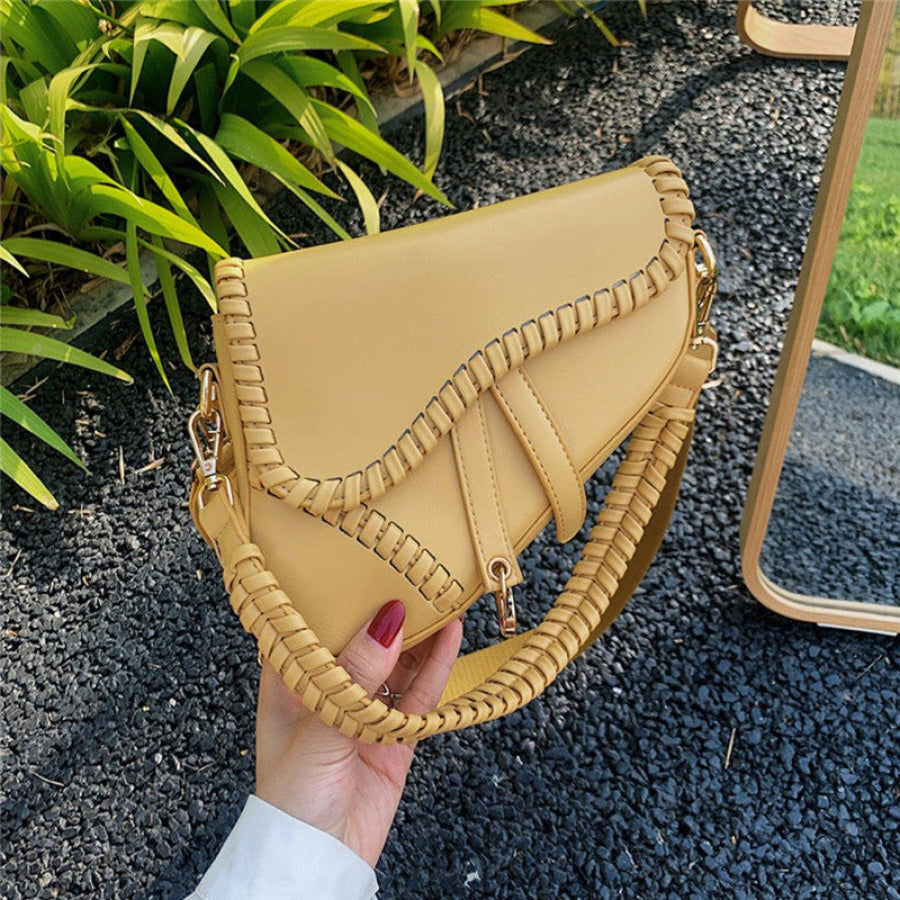 PREORDER Faux Leather Saddle Bag with Cross Body Strap - Closes 3 March - ETA late April 2022 Mustard Handbags