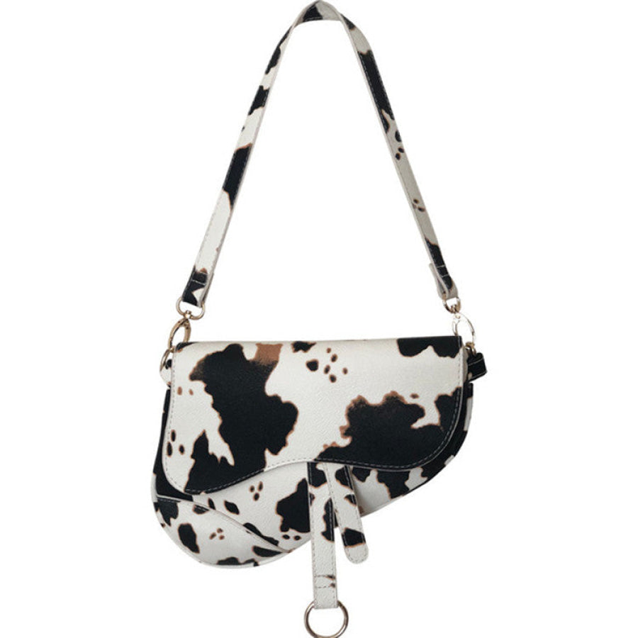 PREORDER Faux Leather Saddle Bag with Cross Body Strap - Closes 3 March - ETA late April 2022 Cow Print Handbags