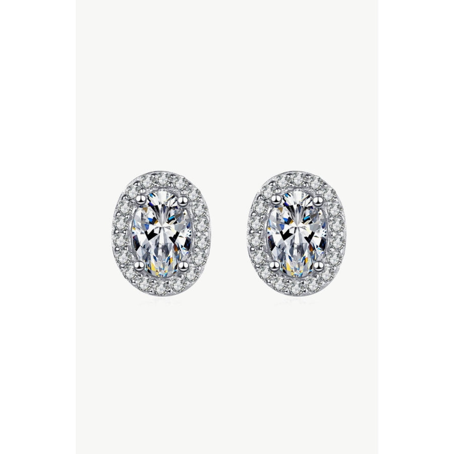 Future Style Moissanite Stud Earrings Silver / One Size