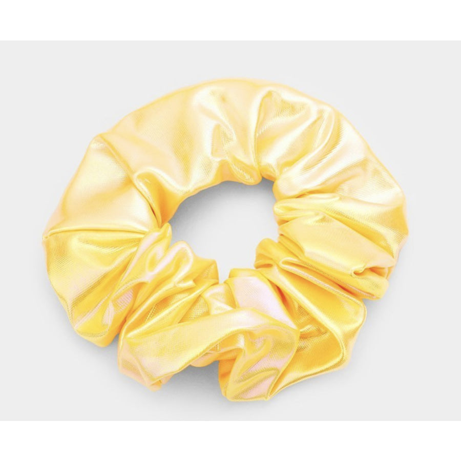 Hologram Stash Style Scrunchie with Zipper Pouch - White or Yellow Iridescent Yellow / OS Scrunchie Scrunchie