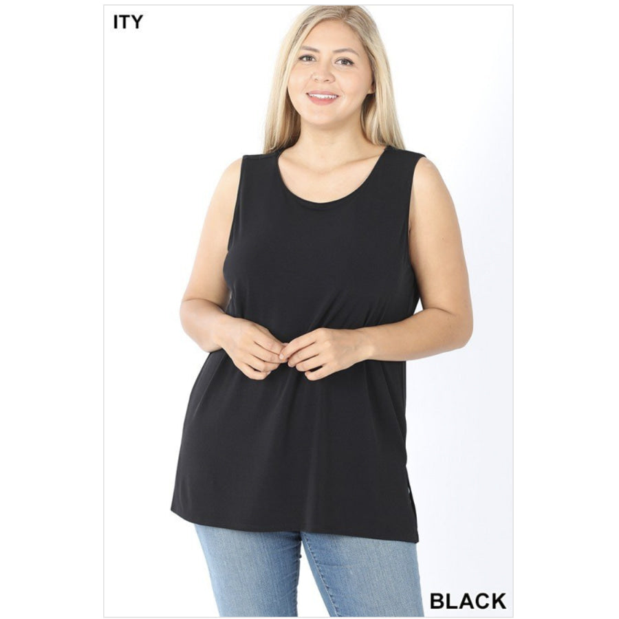 NEW! ITY Sleeveless Round Top Black / 1XL Tops