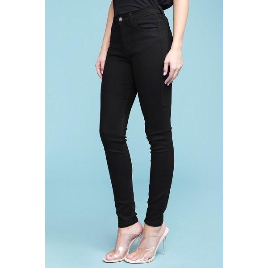 Judy Blue Fitted Denim Jeans - High Waist - Black Denim Jeans