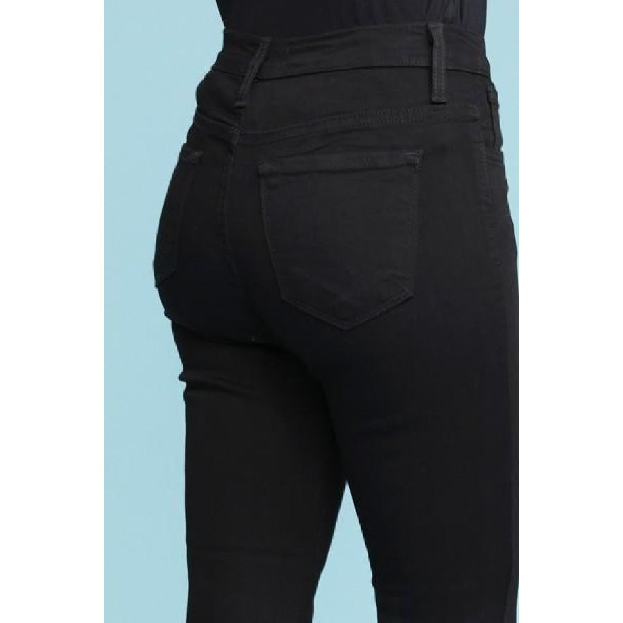 Judy Blue Fitted Denim Jeans - High Waist - Black Denim Jeans