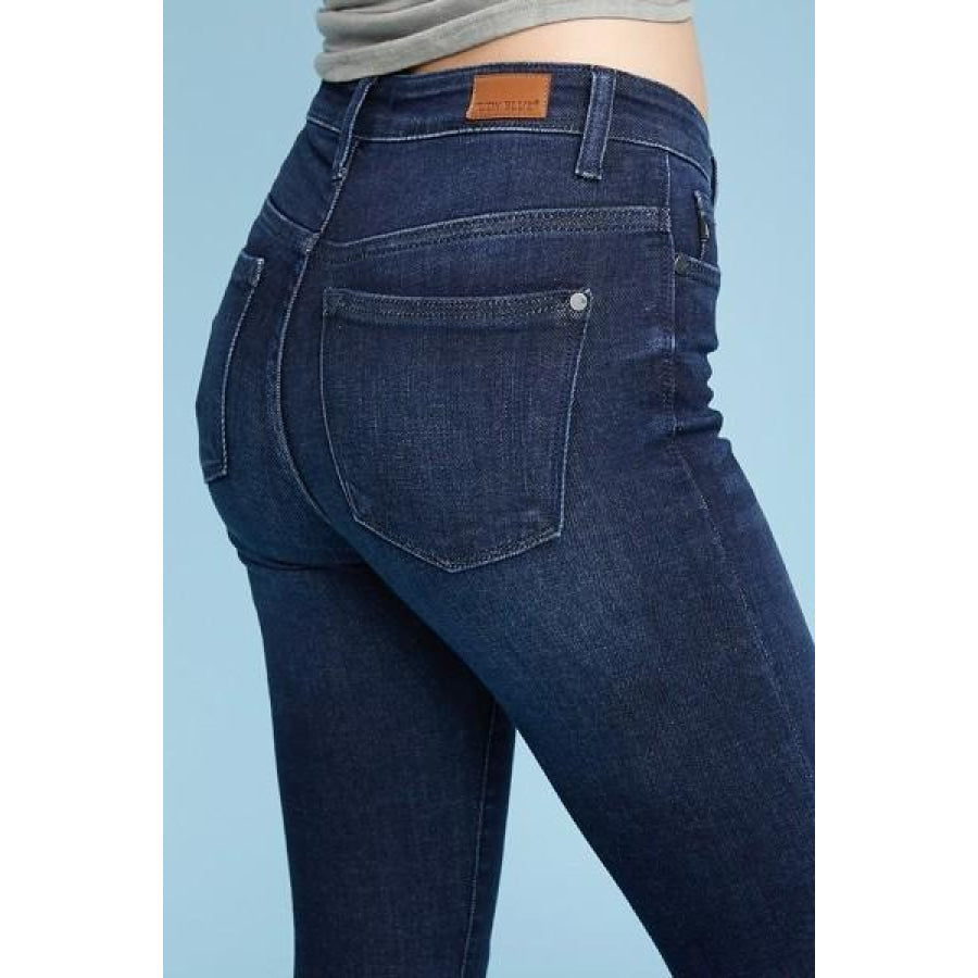 Judy Blue Fitted Denim Jeans - High Waist - Dark Blue Denim Jeans