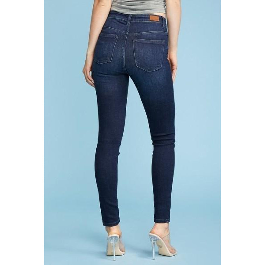 Judy Blue Fitted Denim Jeans - High Waist - Dark Blue Denim Jeans