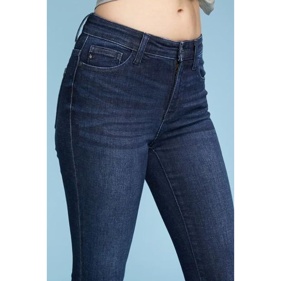 Judy Blue Fitted Denim Jeans - High Waist - Dark Blue Denim Jeans