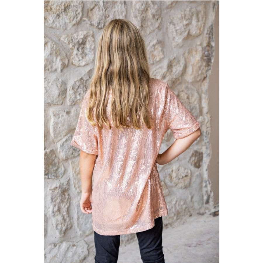 Coming Soon! Kids Rose Gold Sequin Top (ETA 3-4 weeks) Kids Shirt