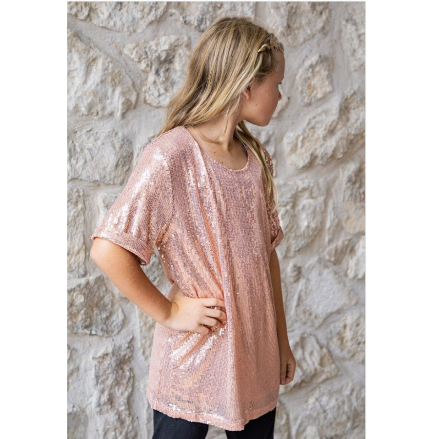 Coming Soon! Kids Rose Gold Sequin Top (ETA 3-4 weeks) Kids Shirt