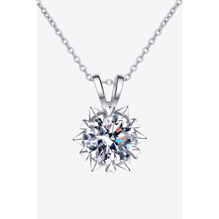 Learning To Love 925 Sterling Silver Moissanite Pendant Necklace Silver / One Size