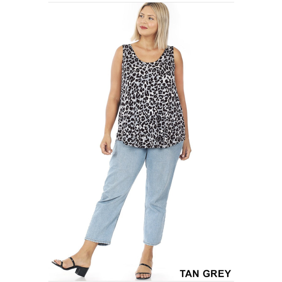 NEW! Camouflage Leopard and Snake Print Perfect Tank With Round Hem Tops