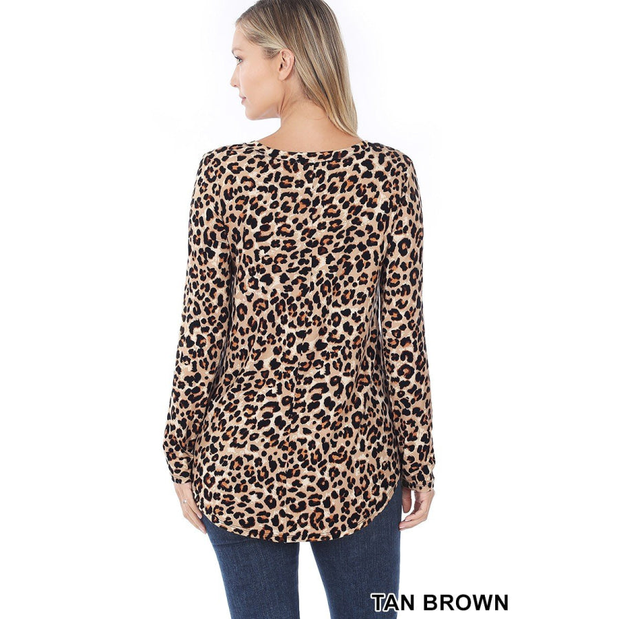 Arriving soon in NOV! Leopard Print V-neck Long Sleeve Top Tops