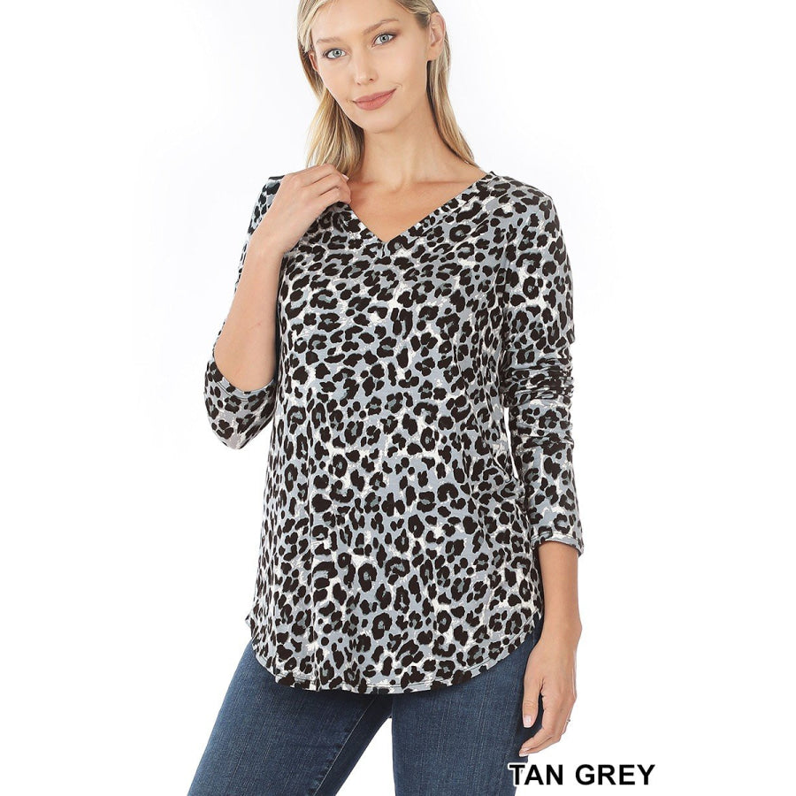 Arriving soon in NOV! Leopard Print V-neck Long Sleeve Top Tops