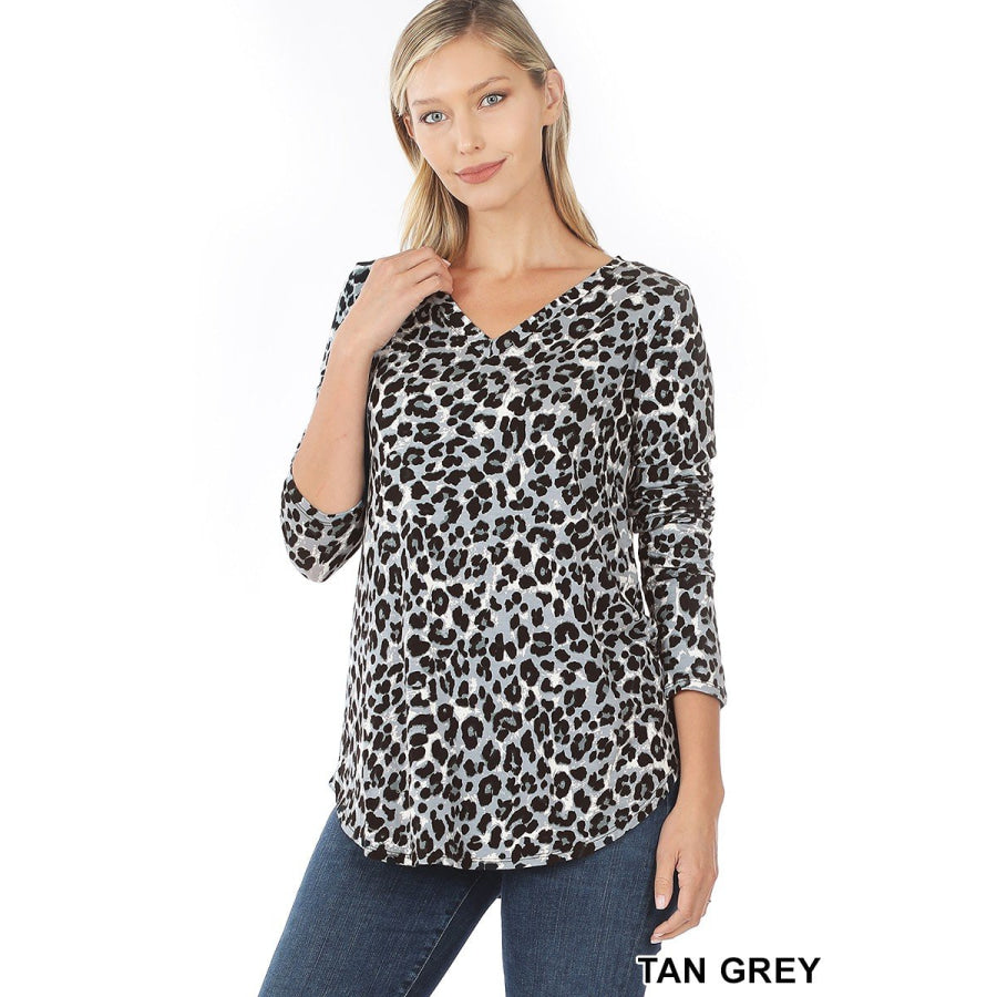 Arriving soon in NOV! Leopard Print V-neck Long Sleeve Top Tops